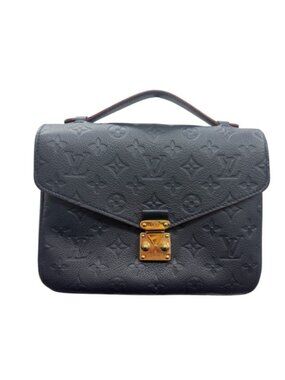 Louis Vuitton Monogram Navy Gold Leather Handbag